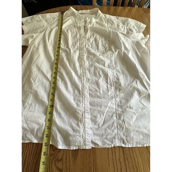 Wayward Fancies eShakti White Eyelet  Blouse Button Up Short Sleeve  3XL - Picture 4 of 7